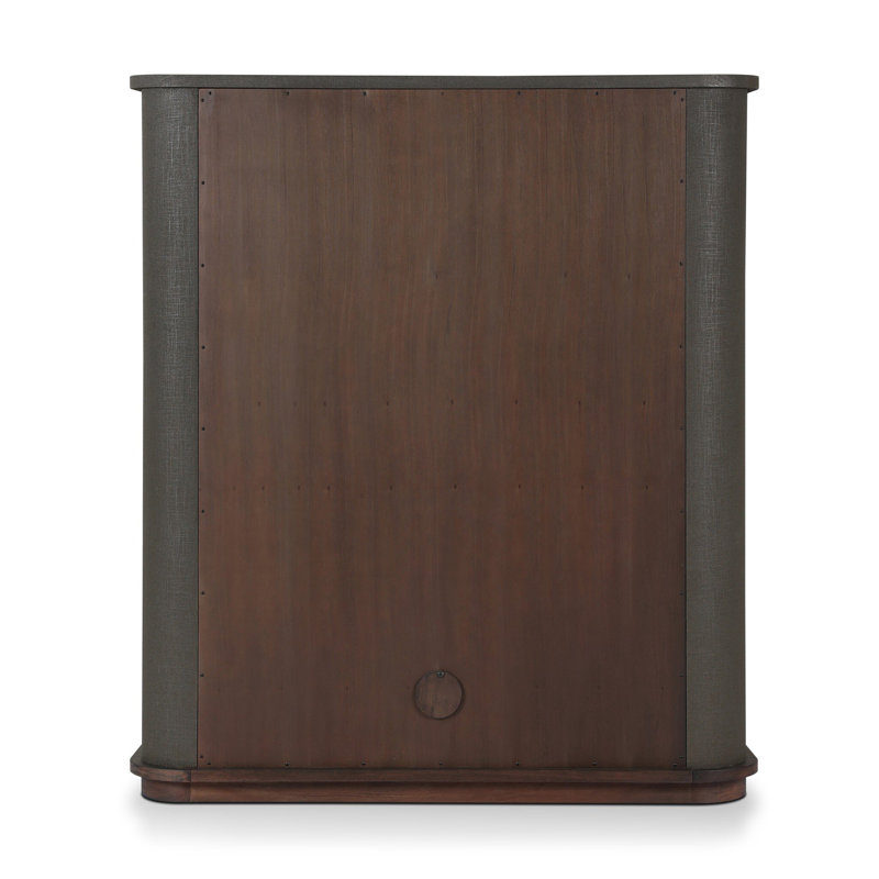 Berlin Cabinet-Black Linen, Dark Green Lacquered Linen