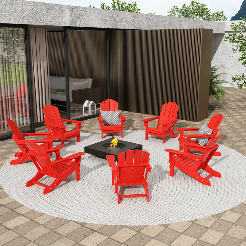 Chaise Adirondack pliante Shawnna, Rouge