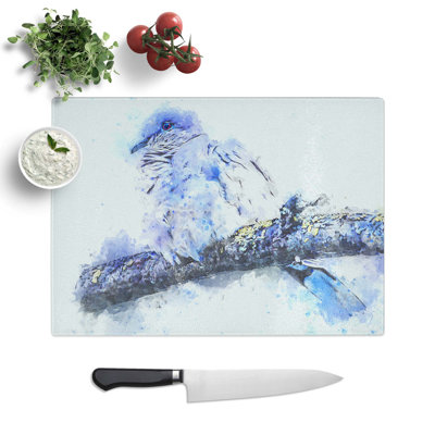 Tempered Glass Turtledove in Abstract Chopping Board