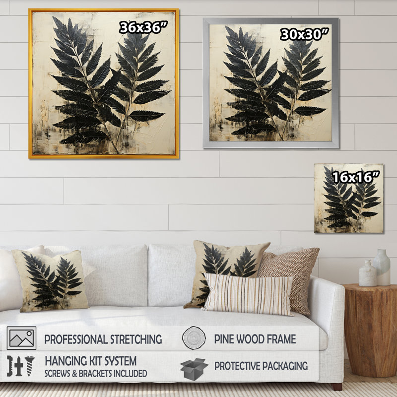 " Shadowed Black Spruce Leaves I ", White Floater Framed, 24" H x 24" W x 1" D