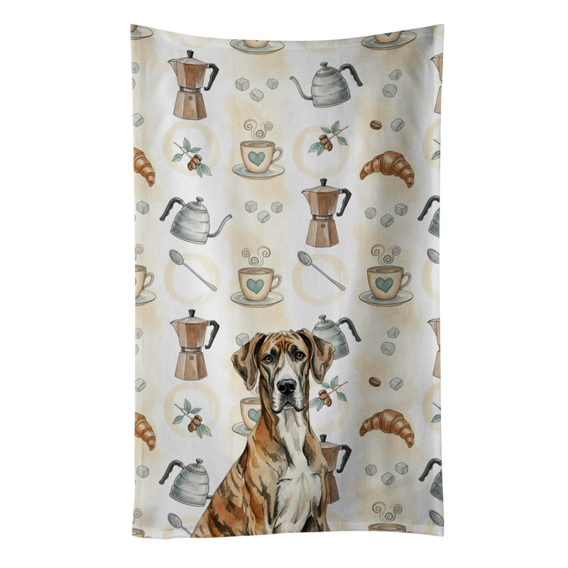Brindle Great Dane Coffee Bar Kitchen Towel, Brindle Great Dane