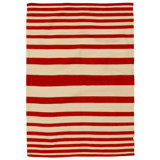 Hand Knotted Wool Area Rug in Ivory And Red