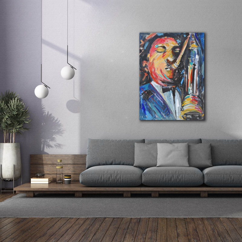 Toile épique Graffiti «Hear To The Music 3» par Allayn Stevens, 40 po x 54 po