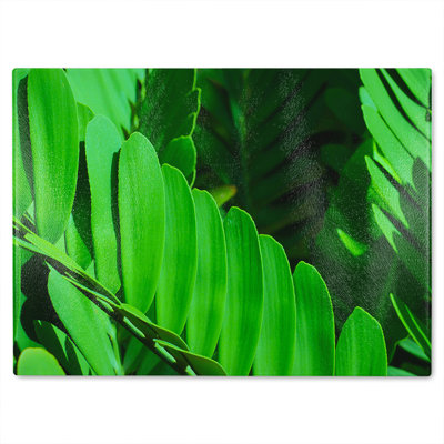Natural leaves, long slender leaves Designer Glass Chopping Board