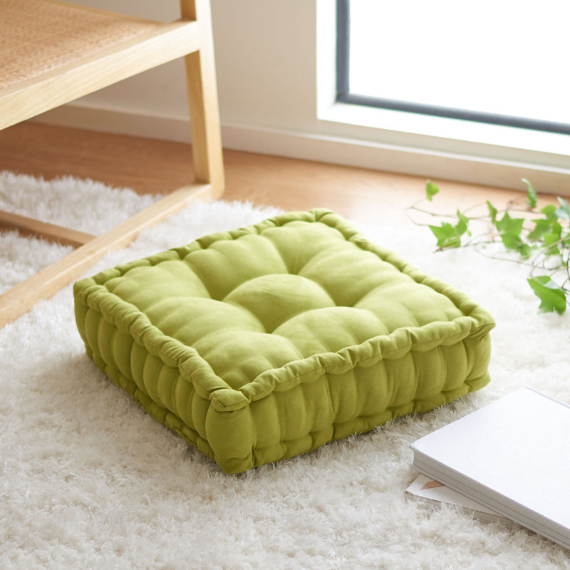 Gardenia Floor Pillow, Light Green, 18" H x 18" W