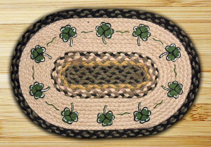  Green Shamrock Oval Placemat 13"x19" Festive Irish-Inspired Accent
