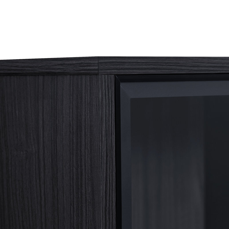 51.2'' Freestanding Display Cabinet With 2 Storage Drawers, Pantry With Glass Doors & LED Lighting, Curio Cabinet With Glass Door & 4-Tier Adjustable Shelves For Living Room, Kitchen, Office
