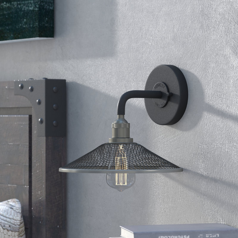 Aged Zinc Nickel Direct Wired Electric Wall Sconce