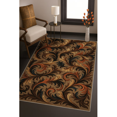 Tapis bleu tissé lavable rétro Mosso