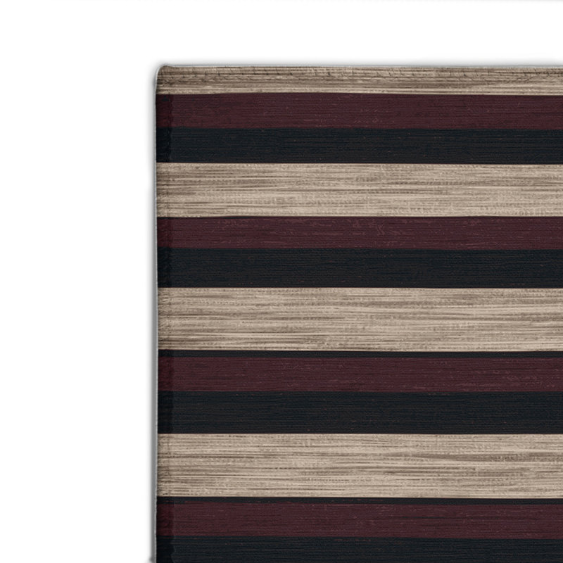 HorizontalStripes Black Indoor and Outdoor Area Rug, Rectangle 2' x 3'