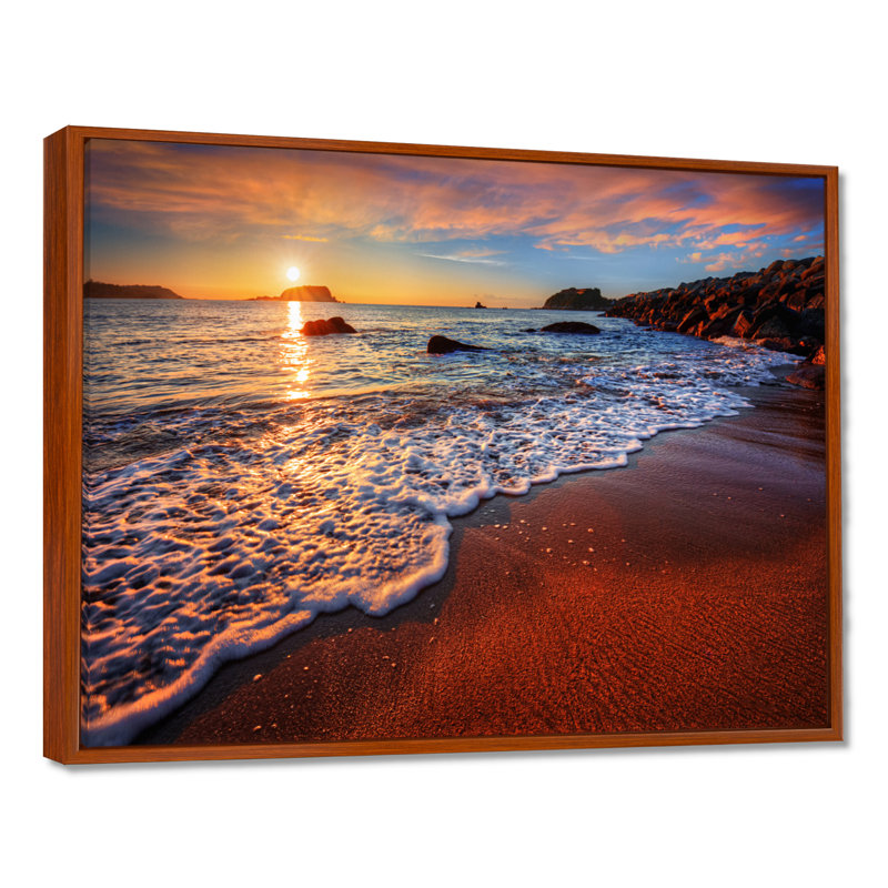 « Stunning Ocean Beach at Sunset », reproduction de photo sur toile, reproduction d'art mural avec plage, H 34 po x l 44 po