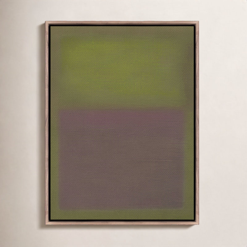Composition Deep Painting by Charles Stuart, 40" H x 30" W x 2" D, Green, Dark Brown
