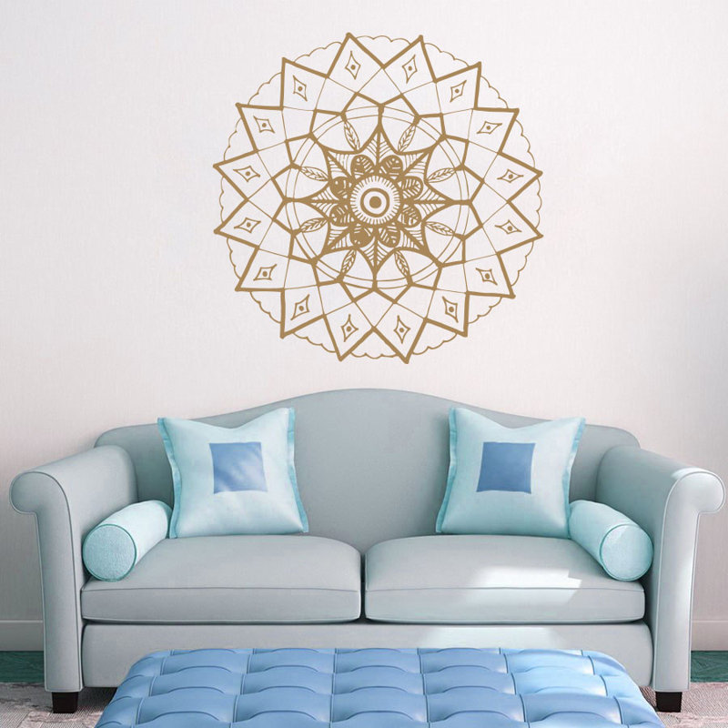 Adhésif décoratif mandala yoga, H 20 po x l 22 po, Light Brown
