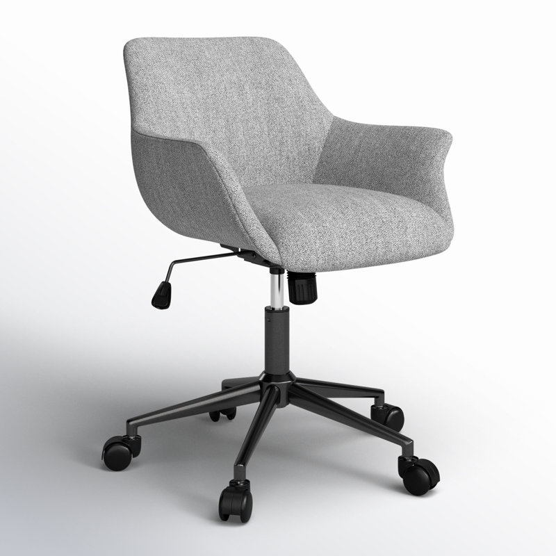 Palina Swivel Office Chair with Padded Arms, Strata Gray