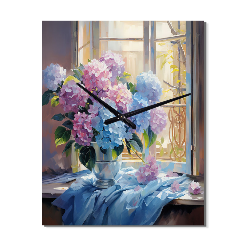 Horloge murale nature et hortensia, Petit