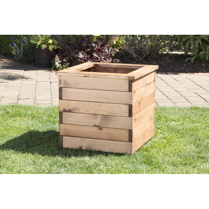 Felton Handmade Wood Planter Box, 38.5cm H x 47.5cm W x 47.5cm D