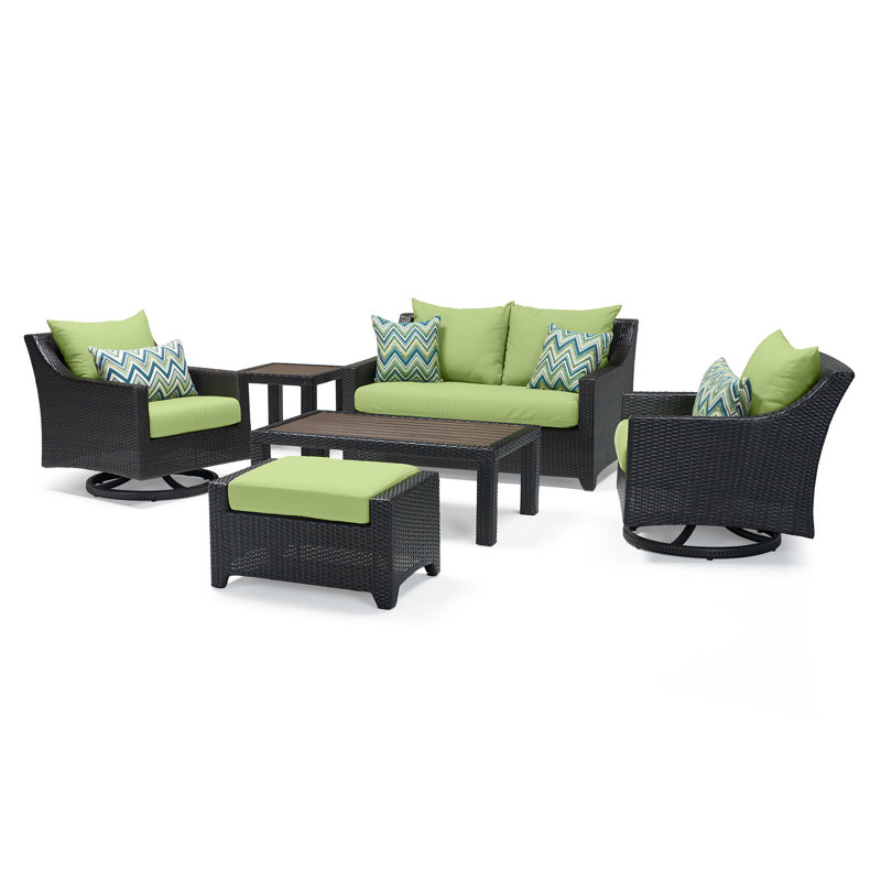 Fionnula 4 - Person Patio Conversation Set, Canvas Ginkgo Sunbrella® Canvas