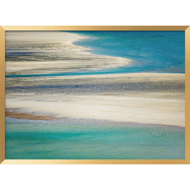 Abstract "Harris - Impression Seilebost Beach" Framed Print Wall Art, 16" H x 24" W