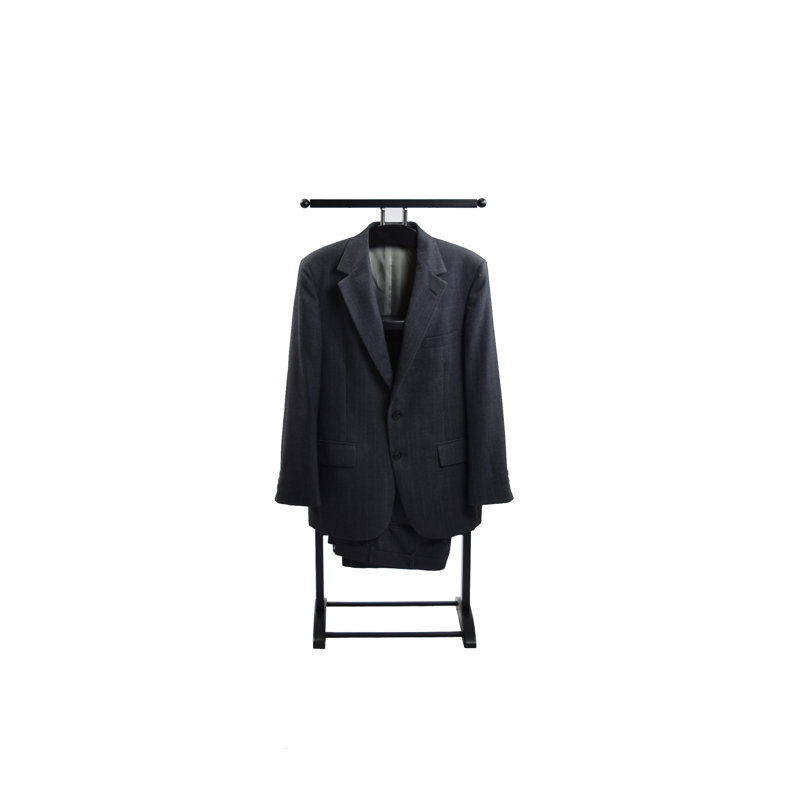 Knight Solid Wood Freestanding Valet Stand, Black
