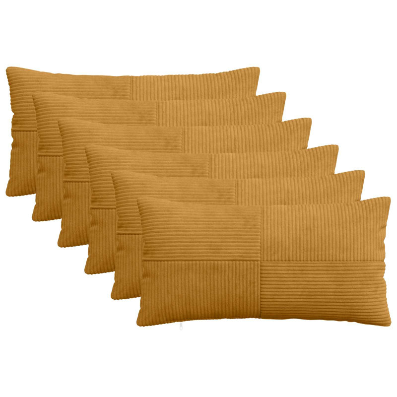 Navy Blue Rectangle Cushion Cover, Rectangle 50cm H x 80cm W, Yellow