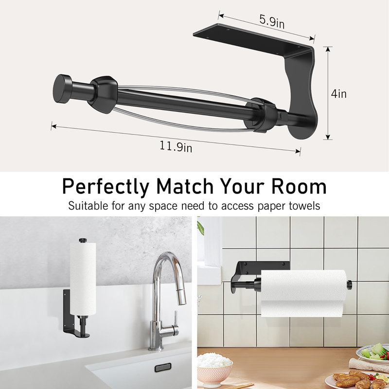 Paper Towel Holder, Black