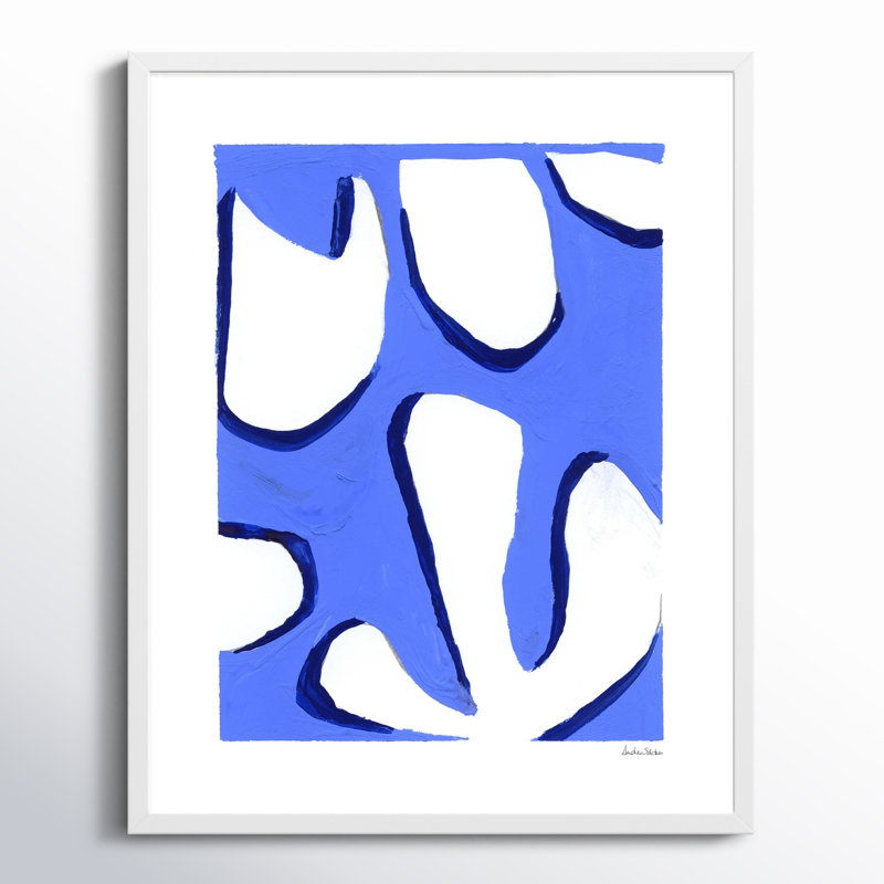 «Lies Contemporary Blues 5» par Andrea Stokes - reproduction de cadre photo, Bois blanc, H 25 po xl 20 po x P 1,25 po