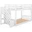 Lit superposé simple au-dessus de rangement blanc - mystérieux et, fabriqué à partir d'un lit de plancher en pin, avec un espace attrayant