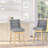 Bar Height Bar Stools Set Of 2, 180 Degree Swivel Barstools, 30" Seat Height Bar Chairs With Solid Wood Footres And Button Tufted Design, Grey