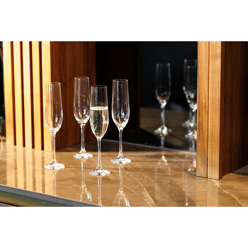 Mikasa Treviso Crystal Champagne Flute Glasses, 190ml