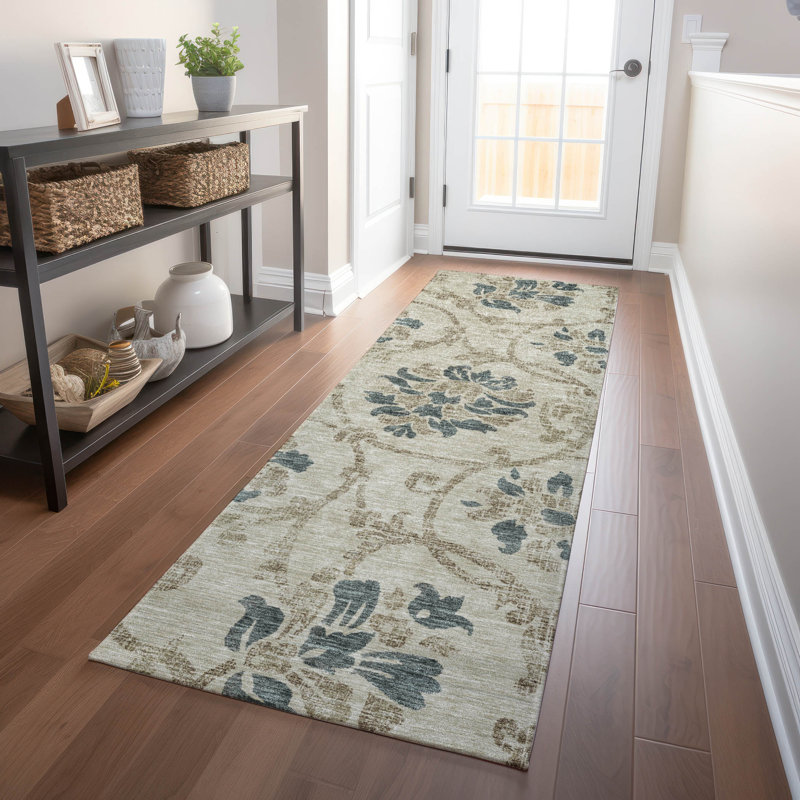 Premium Machine Washable Prisco Beige Rug, Runner 2'3" x 7'6"