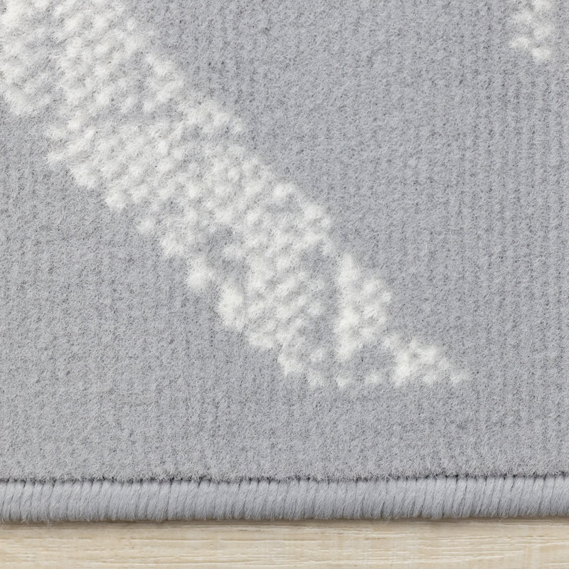 Fresno Blue Cream Modern Lines Area Rug, Rectangle 7'9" x 10'6"