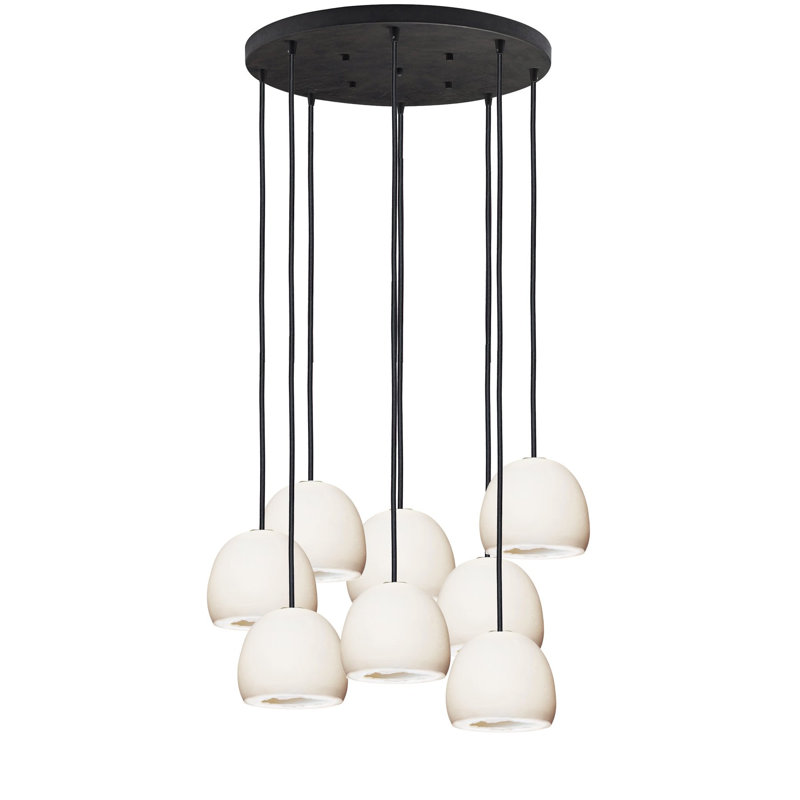 8 - Light Crystal Chandelier, 96" H x 24" W x 24" D, Gray/Silver, Black