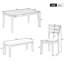 6 Table à manger classique en bois naturel délavé. Table en bois d'hévéa. 4 chaises rembourrées. Fabrication de chaise ergonomique. Formez une organisation traditionnelle. Laver la table, le bois, le contreplaqué.-1353441004-1353440995-1353440994