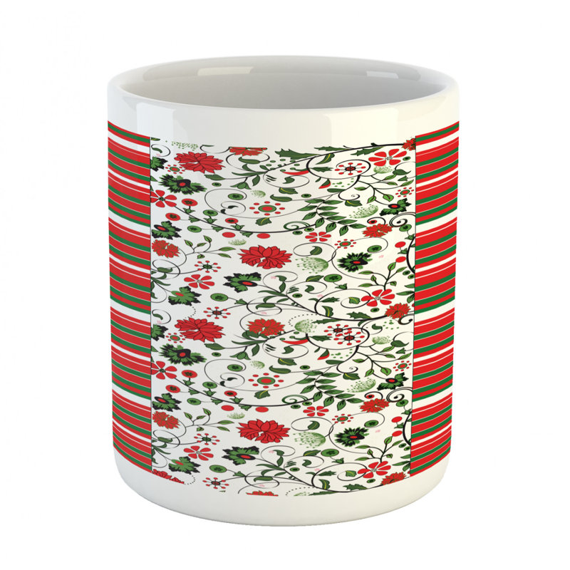 Grande tasse à café fleurie