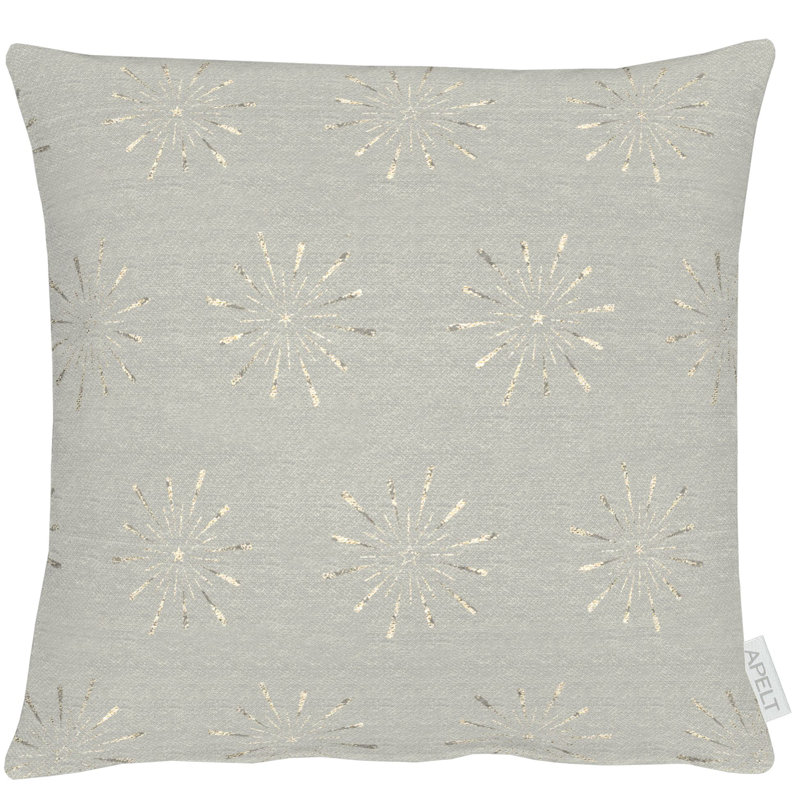 Brais Square Cushion, 39cm H x 39cm W, White/Silver, Polyester/Polyfill