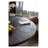 63" Round Dining Table with Cross-Leg Base, Black MDF and Solid Wood