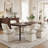 Chenille Swivel Dining Chair - Modern Open Back, 360° Rotating - (Set of 4)-125963140-125963143
