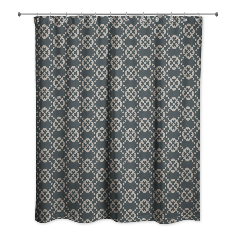 Hannum Floral Single Shower Curtain, Brown/Black