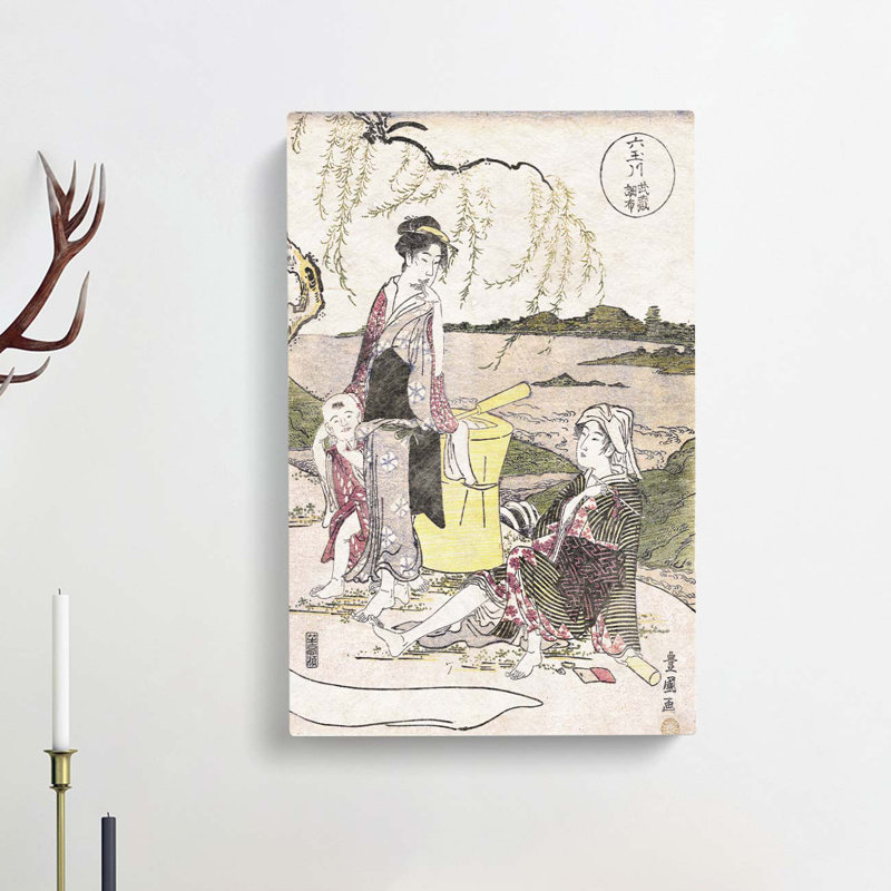 Chofu No Tamagawa by Utagawa Toyokuni - Wrapped Canvas Painting, 50cm H x 35cm W x 3cm D