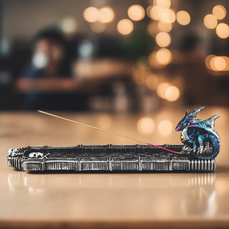 9.25"W Blue Dragon Incense Burner