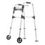 Marche pliante, marche pliable à 2 boutons avec roues de 5 po et hauteur réglable à 8 niveaux, aide à la mobilité légère en aluminium avec chargement de 350 lb, trottoirs roulants à roues avant pour personnes âgées