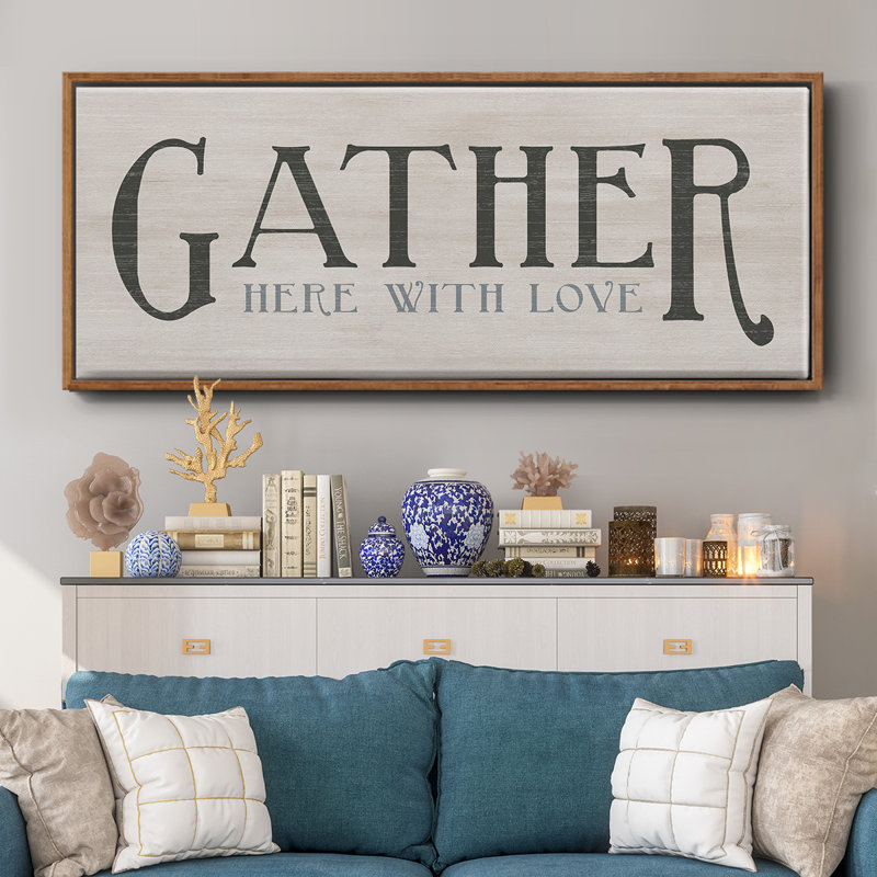 «Gather With Love», toile encadrée, H 20 po x l 50 po