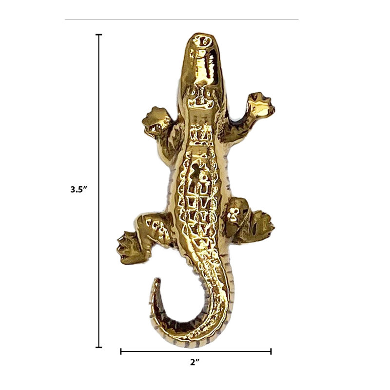 Alligator Push Button Doorbell, Brass