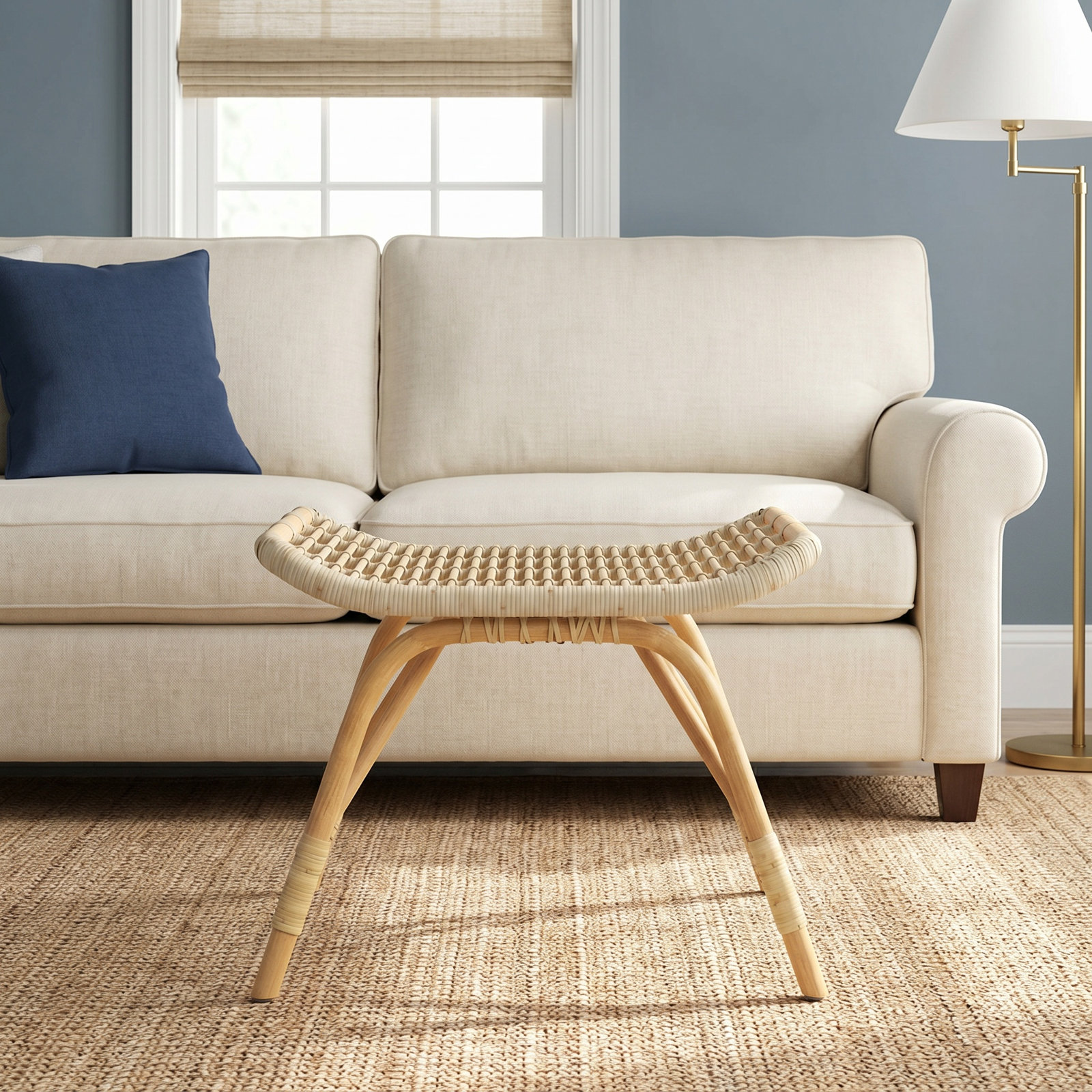 Lorelei Upholstered Ottoman, Natural