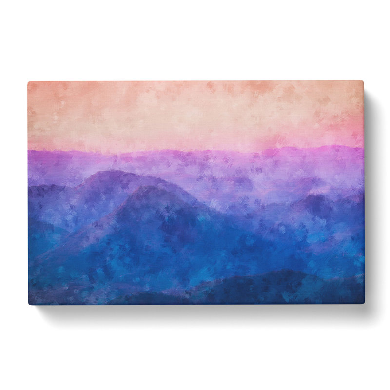 Colourful Mountains Painting - Wrapped Canvas, 35cm H x 50cm W x 3cm D