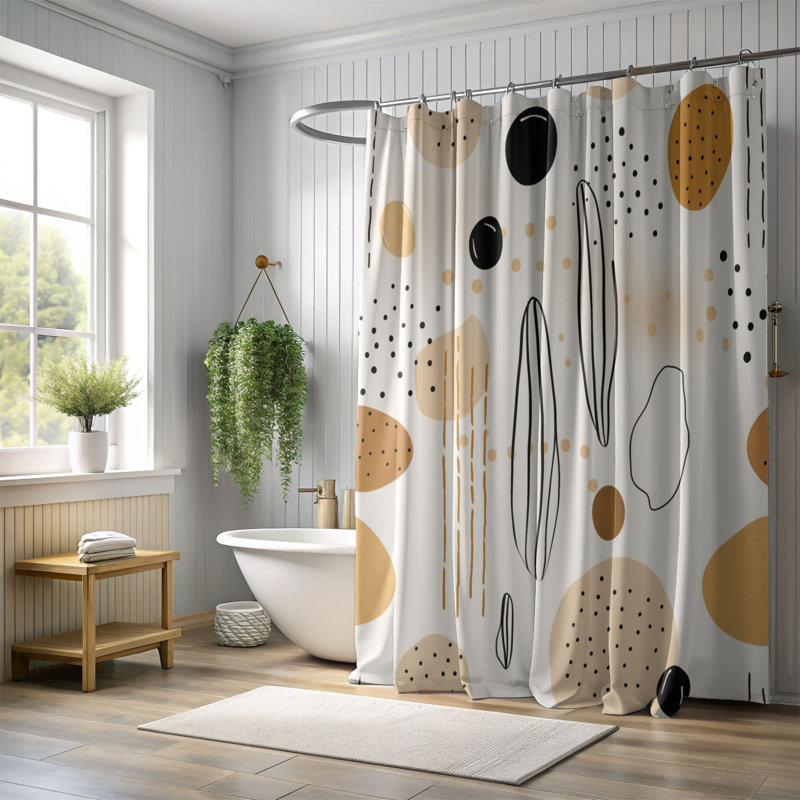 Rideau de douche Tranquil Boho - Premium 42, H 74 po x l 71 po