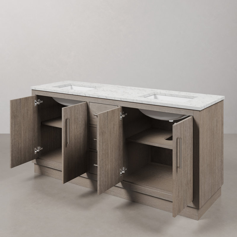 Hugo 72'' W Double Vanity, Chrome