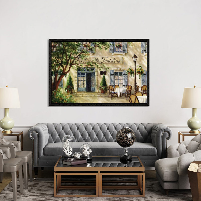 Cafe VII by Malenda Trick - Print on Canvas, Black Framed, 152.5 cm H x 101.5 cm W
