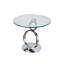 Table de bout ronde à piédestal en verre et métal 21 po