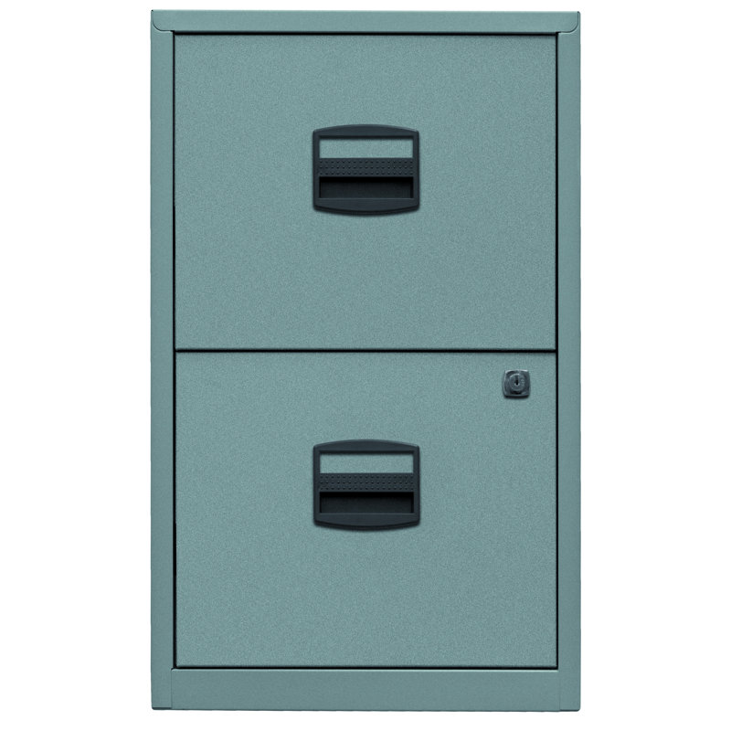 40 cm W 2 -Drawer Filing Cabinet, Silver